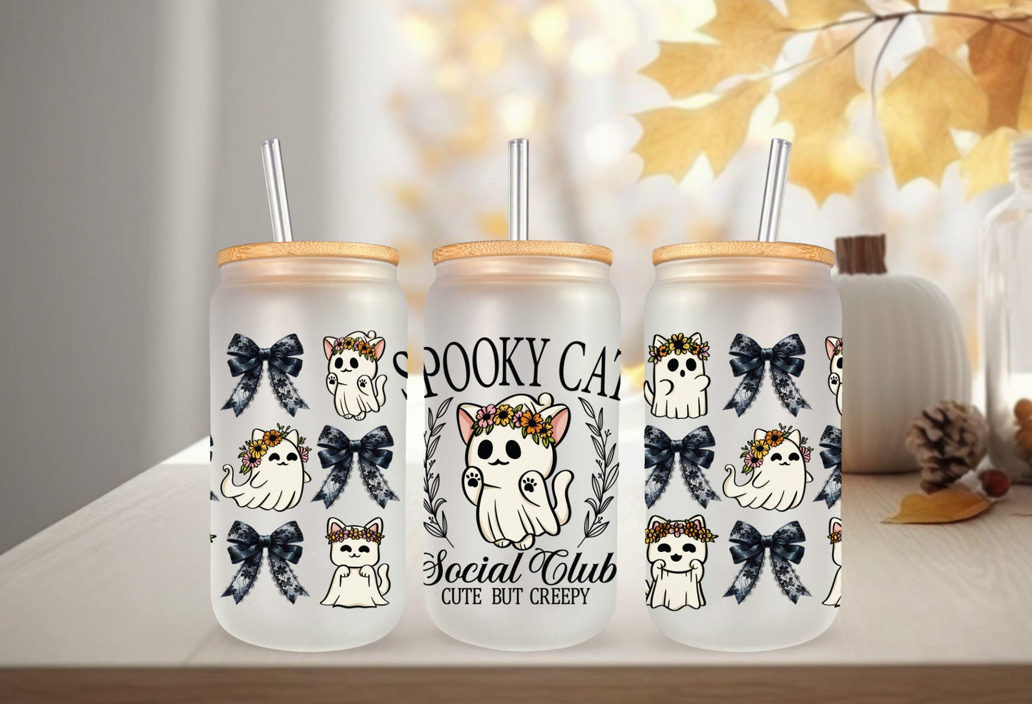 UVDTF Wrap Spooky Cat Club Cute but Creepy