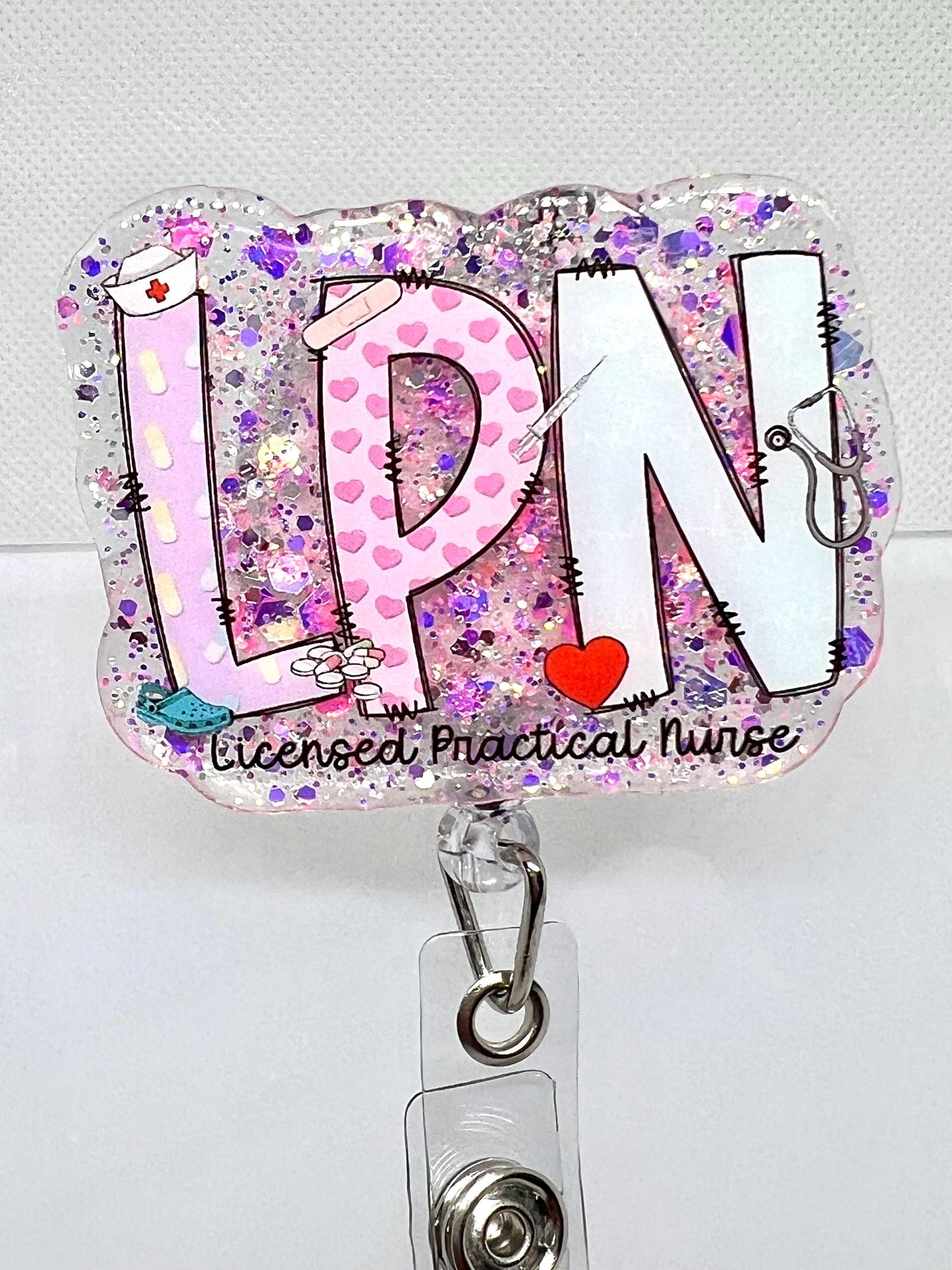 LPN Acrylic Blank UVDTF Decal Set,  Nurse Badge, Diy Badge Reels, UVDTF sticker, Unfinished Badge Reel, Badge Reel Blanks