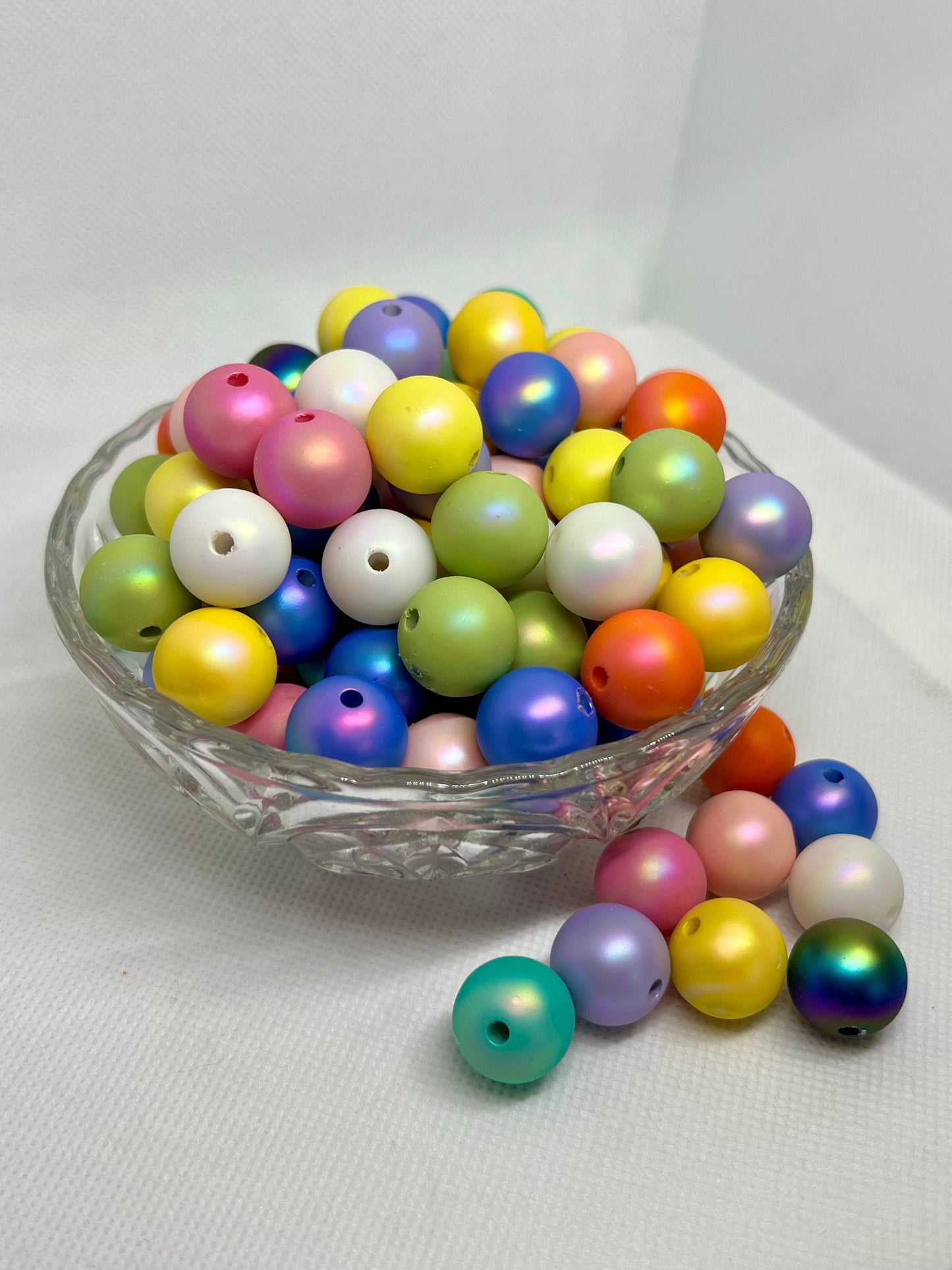 16 mm Opal Coated Acrylic Beads – Vibrant Multicolor Jewelry & Craft Supplies, Acrylic Gumball Beads in Bulk, 16mm Beads