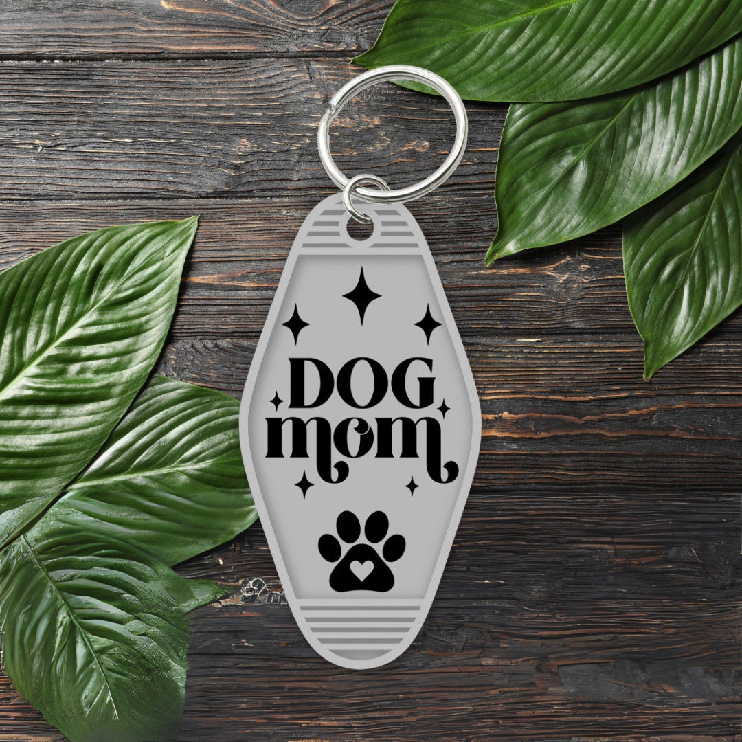 UVDTF Keychain Dog Mom Decal, Motel Keychain Ready to Apply, UVDTF Motel Keychain Decal,  1 Only or  Set of 5 Keychain Decals, Gifts