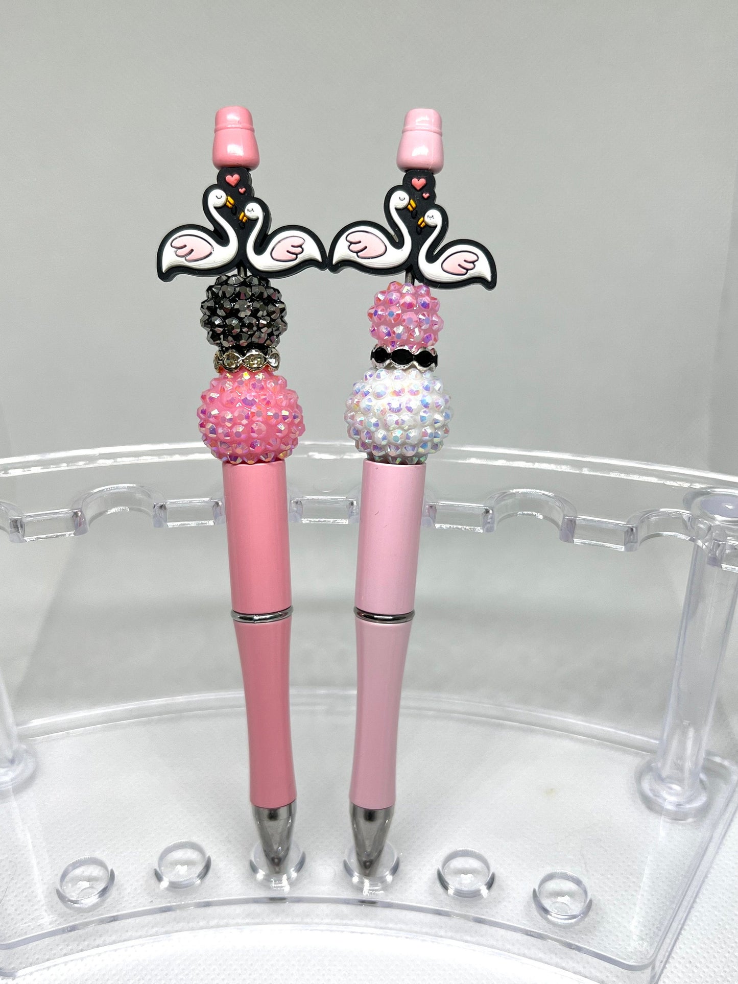 Cute Swans Pink Beaded Pen, Cat pen, Fun Pens Acrylic  Beads, Beaded Pen, Retractable Ink Pen, Gifts