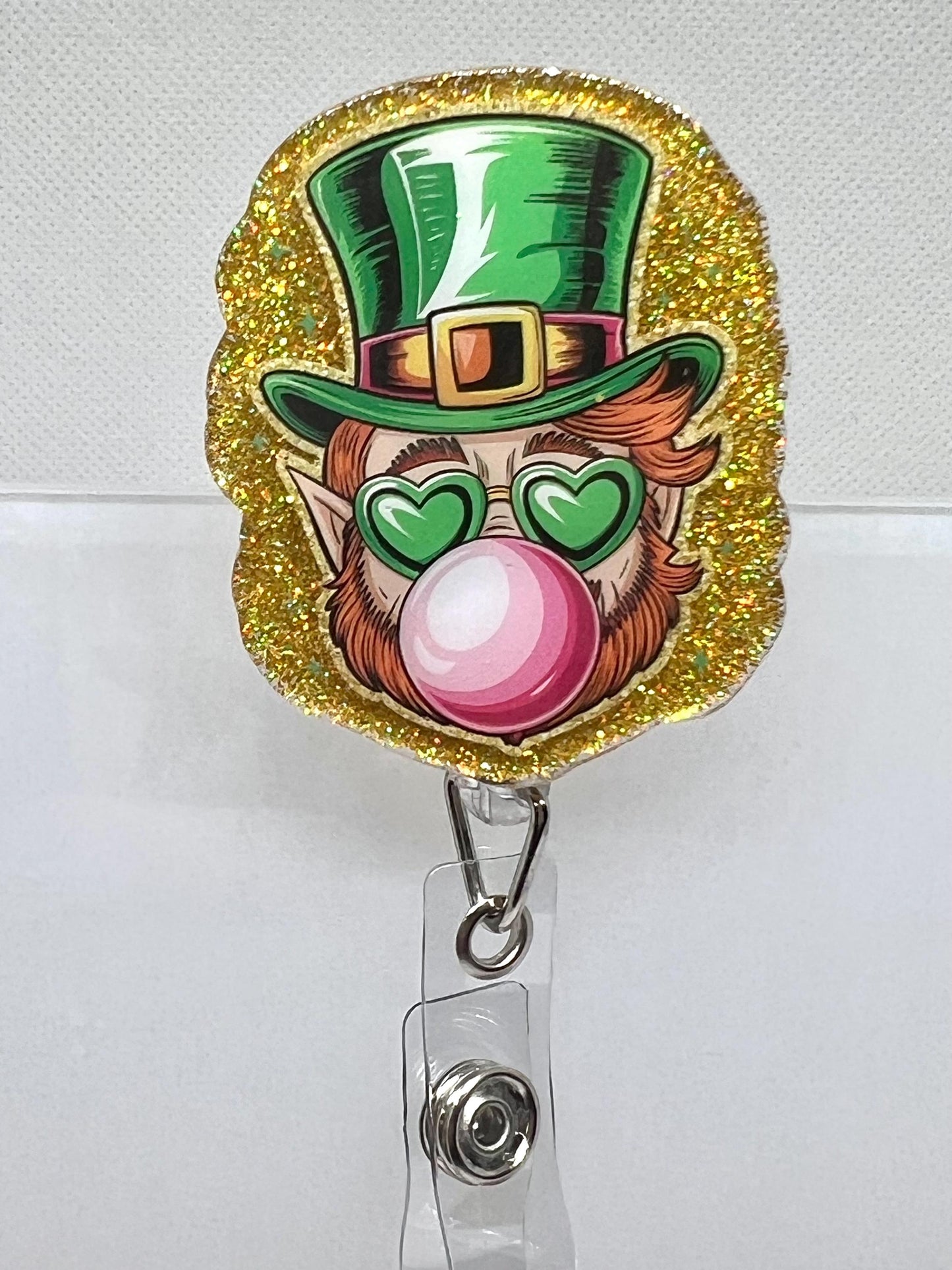 Leprechaun Bubble Acrylic Blank UVDTF Decal Set, St. Patrick Badge, Diy Badge Reels, UVDTF sticker, Unfinished Badge Reel, Badge Reel Blanks