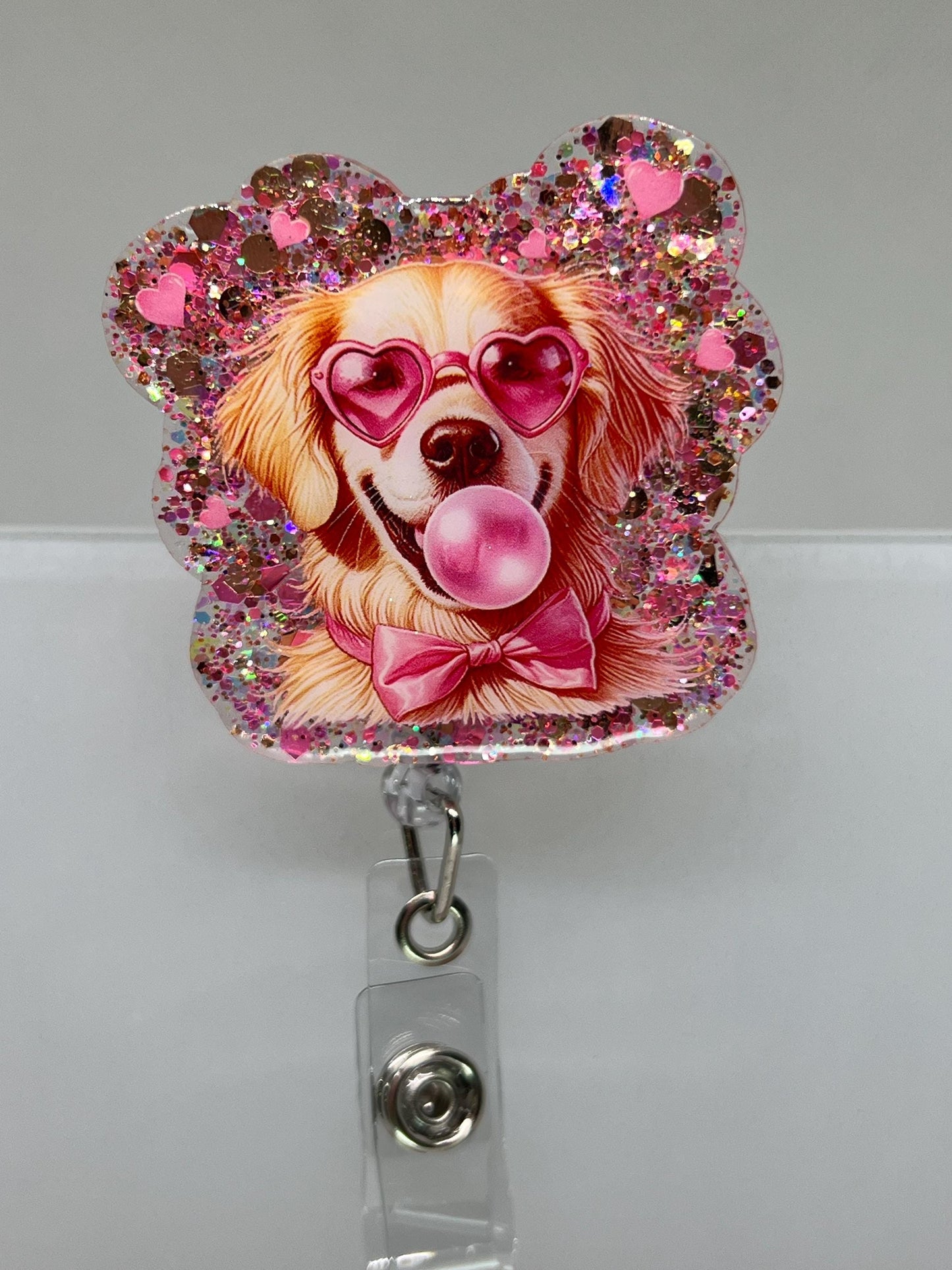 Golden Retriever Acrylic Blank Decal Set, Dog Bubble Badge, DIY Badge Reels, UVDTF sticker, Unfinished Badge Reel, Badge Reel Blanks