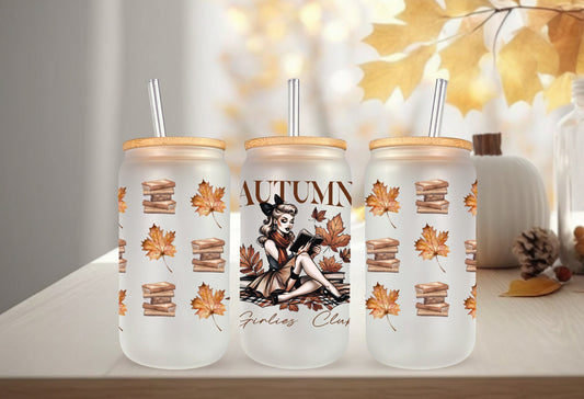 UVDTF Wrap Autumn Girlies Club Vintage Girl for 16oz Can Glass Mug Tumbler, Ready to Apply, Permanent Waterproof Adhesive