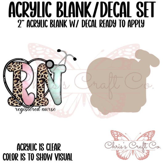 RN Acrylic Blank Decal Set, Leopard Print Badge, DIY Badge Reels, UVDTF sticker, Unfinished Badge Reel, Badge Reel Blanks