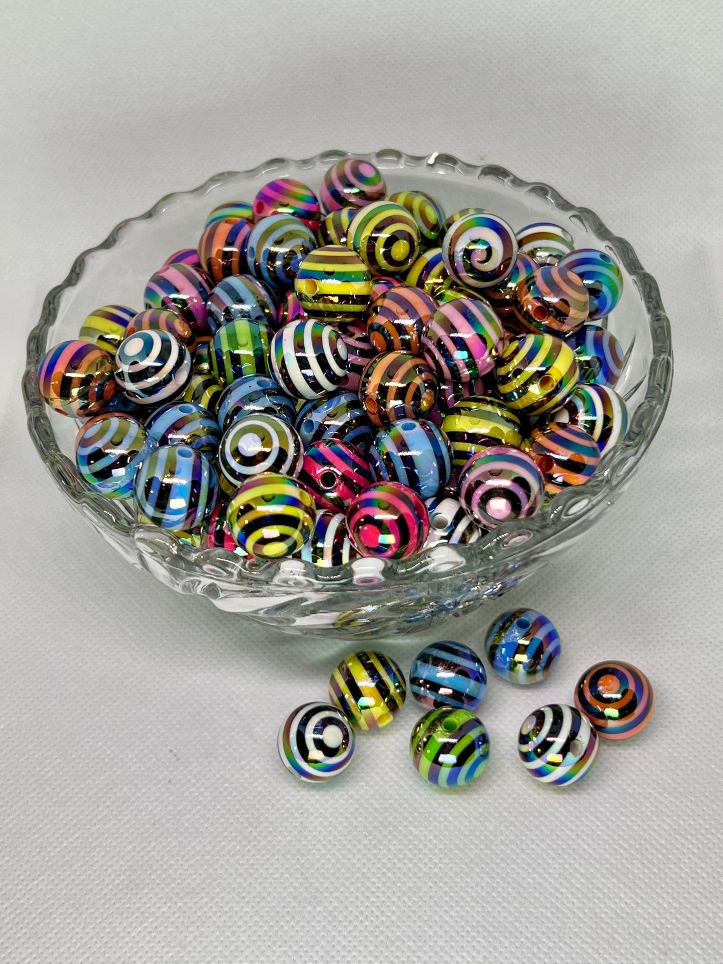 16mm Shiny Swirl Stripes Acrylic Beads, Acrylic Gumball Beads in Bulk, 16mm Beads, 16mm Bubble Gum Beads, DIY ideas