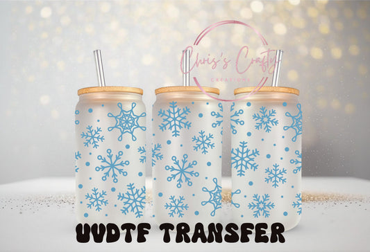 UVDTF Wrap Blue Snowflakes