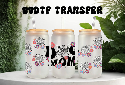 UVDTF Wrap Leopard Paws Dog Mama 16oz Mug Tumbler, Dog Mom Wrap, Dog Paws, Ready to apply, Permanent Waterproof Adhesive