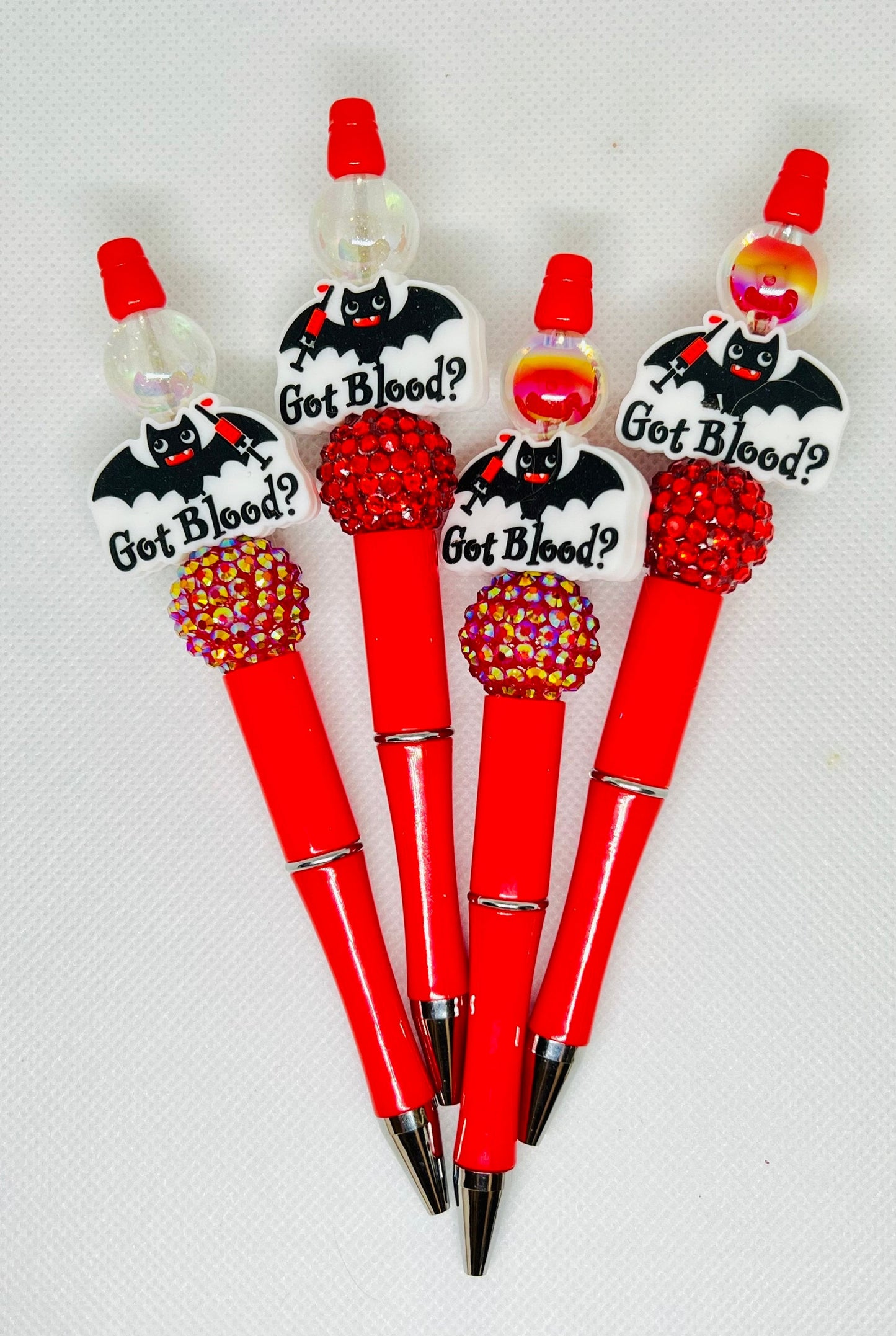 Beaded Pens, Phlebotomist Got Blood Bat, Fun Pens Acrylic Rhinestone Beads, Beaded Pen, Retractable Ink Pen, Gifts