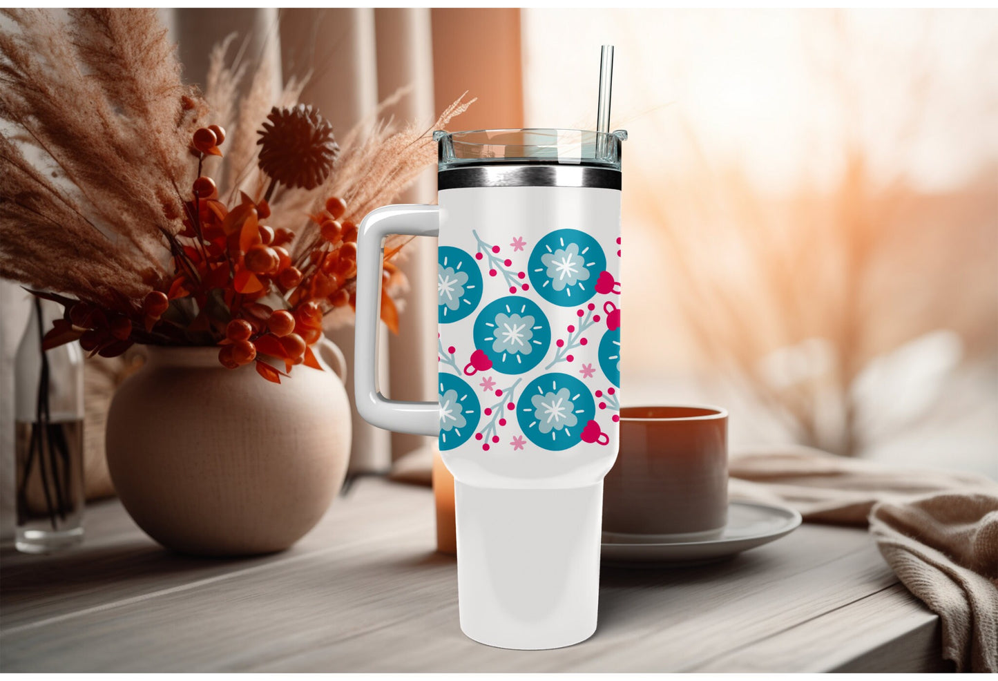 Can Glass Wrap - Christmas Ornament Adhesive Cup Wrap for 16oz Tumbler, Double Sided