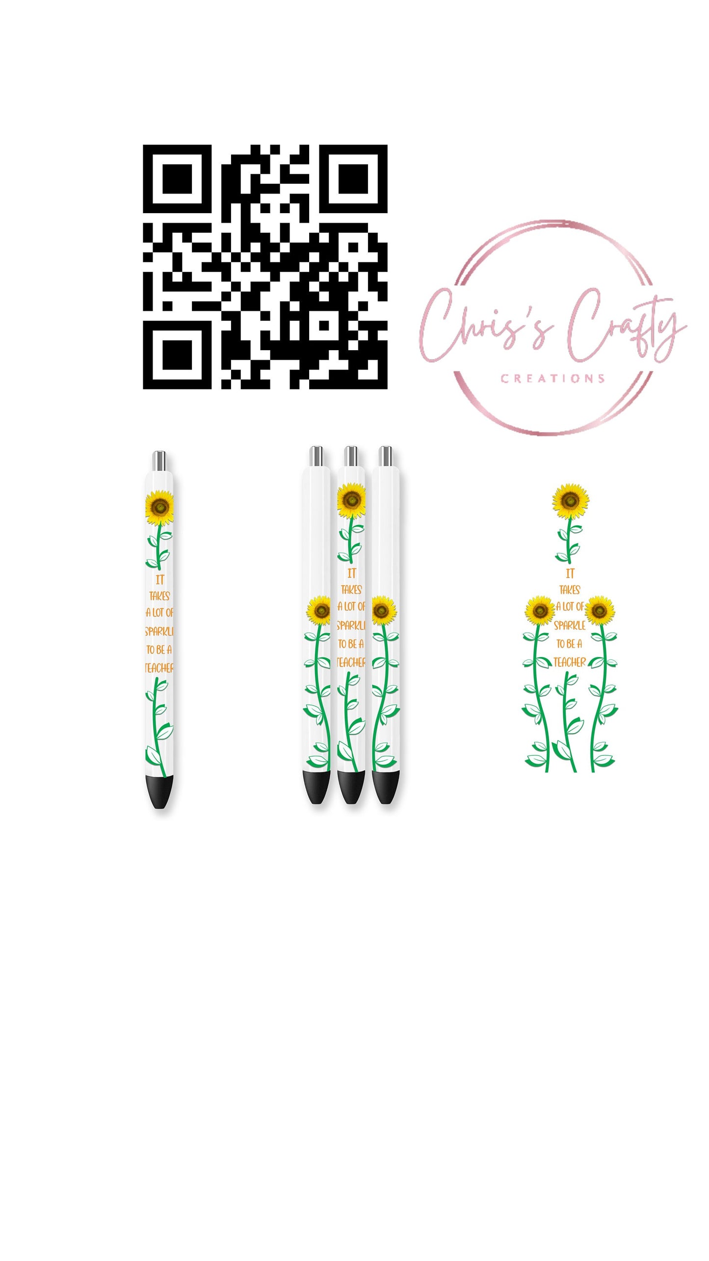 UVDTF Pen Wrap Teacher, Ready to Apply, Permanent Waterproof Adhesive