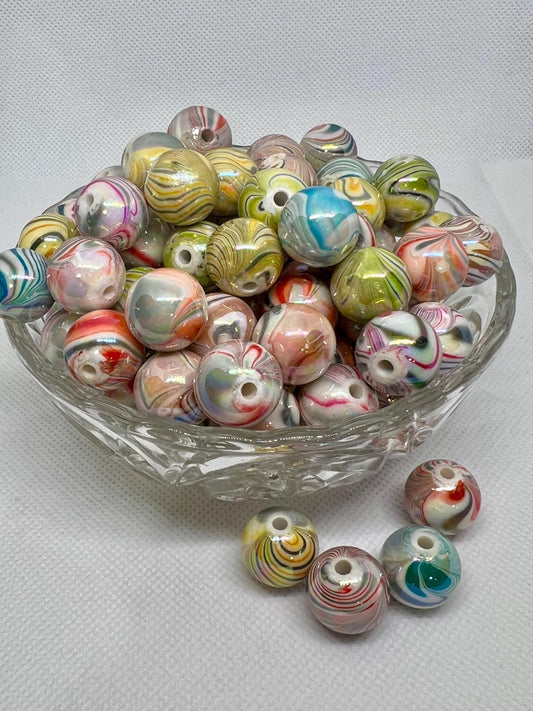 Acrylic Beads 16mm Marble Swirl Beads, Acrylic Gumball Beads in Bulk, 16mm Beads, 16mm Bubble Gum Beads, DIY ideas