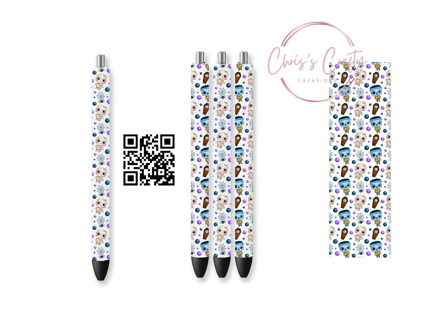 UVDTF Pen Wrap Halloween Mummy Frankenstein