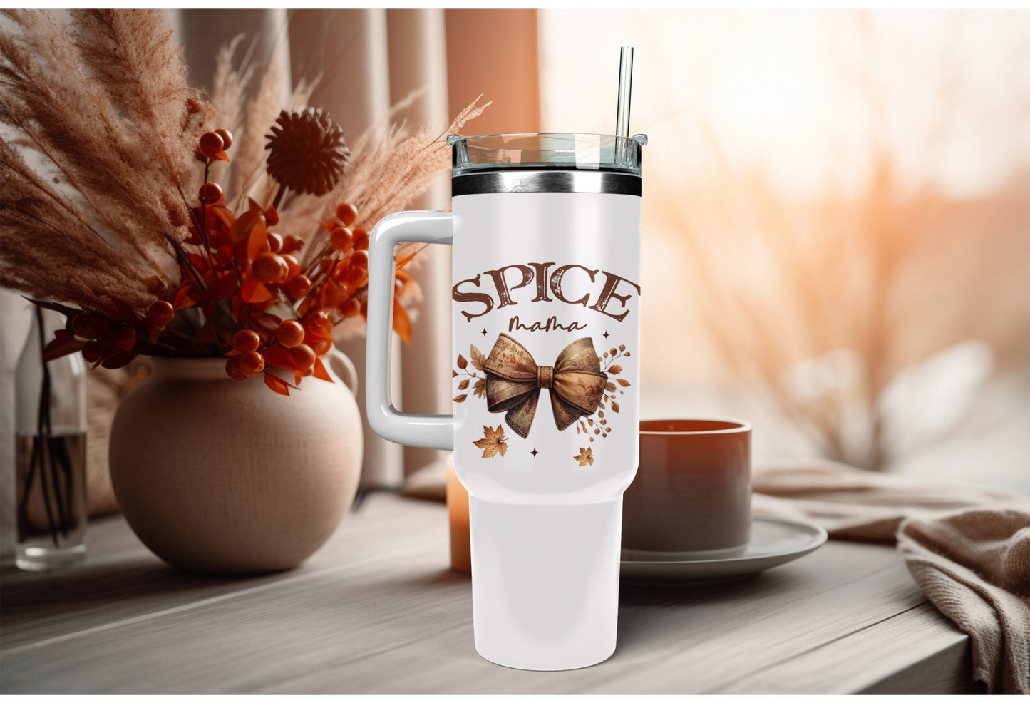 UVDTF Wrap Spice Mama Coquette Bows for 16oz Can Glass Mug Tumbler, Ready to apply, Permanent Waterproof Adhesive