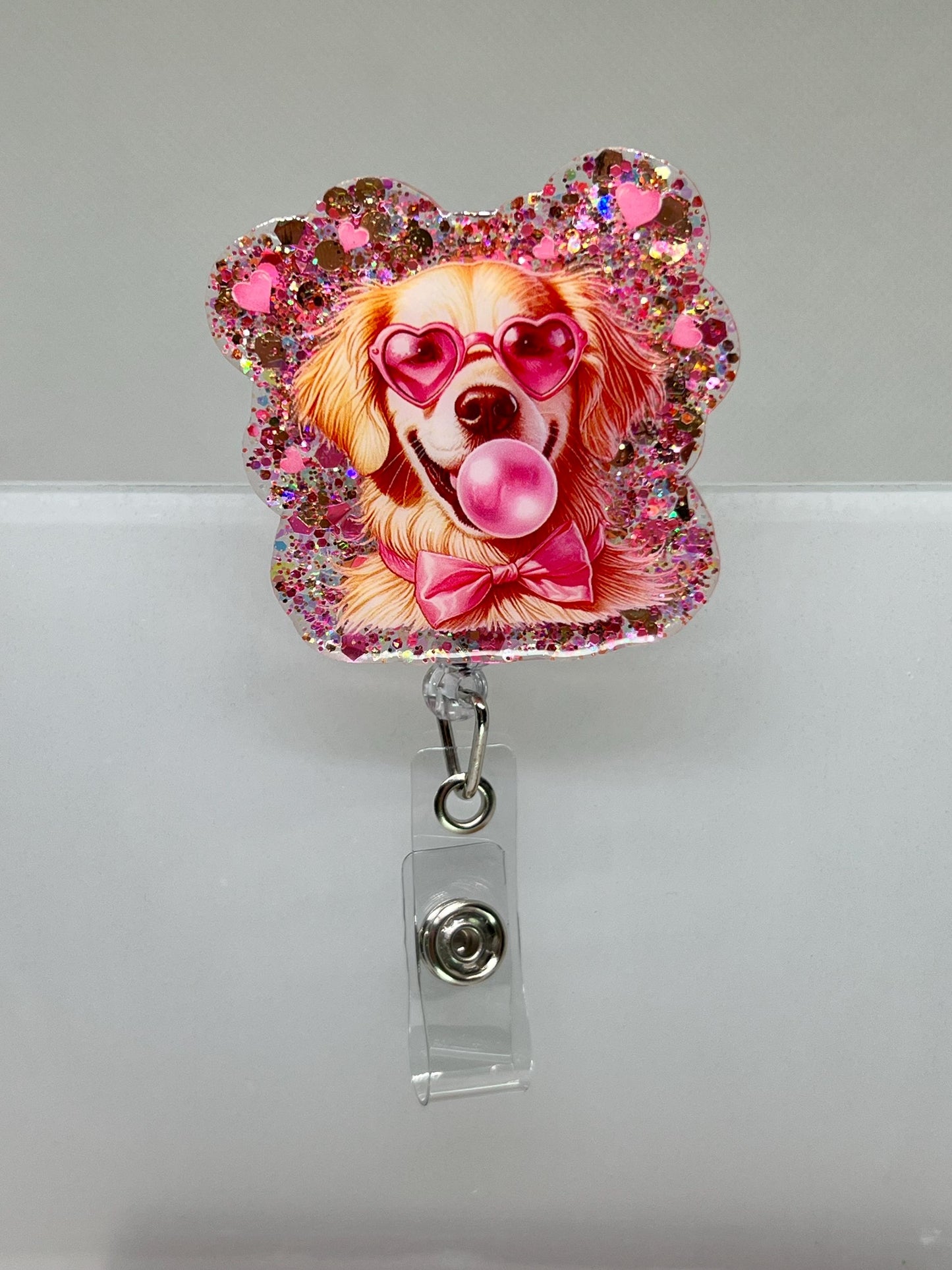 Golden Retriever Acrylic Blank Decal Set, Dog Bubble Badge, DIY Badge Reels, UVDTF sticker, Unfinished Badge Reel, Badge Reel Blanks