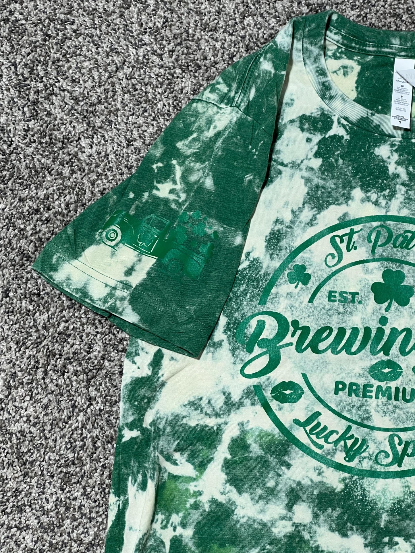 Screen Print St. Patrick’s Day  Beewing Co Clover Truck, Ready to Pree, Screen Print Transfer, Green Ink Screen Print