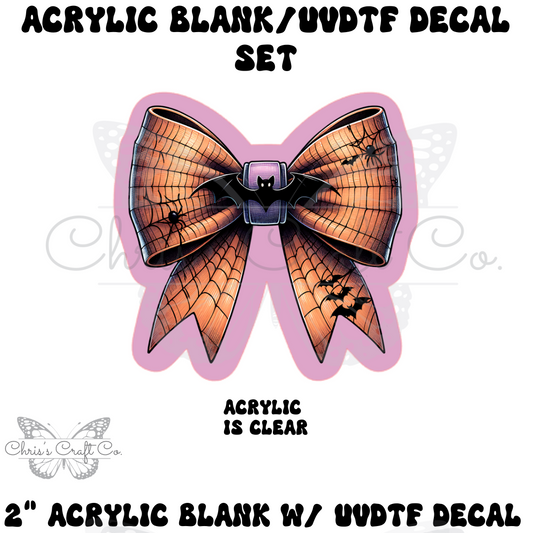 Acrylic Blank Decal Set Halloween Spider Bow DIY Badge Reels, Halloween Blank UVDTF sticker, Unfinished Badge Reel, Badge Reel Blanks