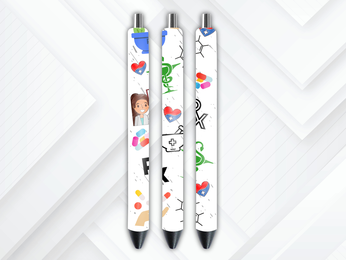UVDTF Pen Pharmacy Tech, Pharmacist Wrap, Ready to apply, Permanent Waterproof Adhesive