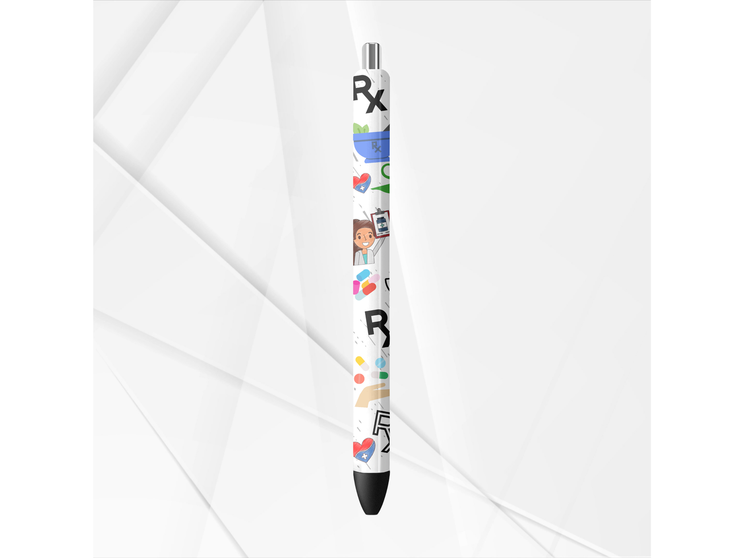 UVDTF Pen Pharmacy Tech, Pharmacist Wrap, Ready to apply, Permanent Waterproof Adhesive
