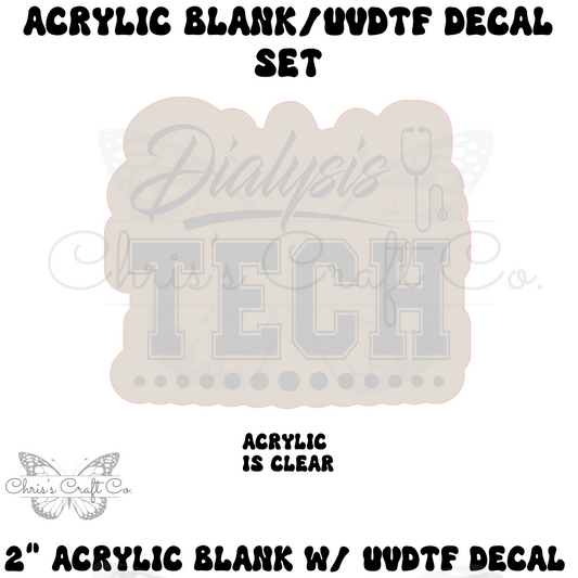 NURSE Acrylic Blank UVDTF Decal Set Dialysis Nurse, Nurse Badge, DIY Badge Reels, UVDTF sticker, Unfinished Badge Reel