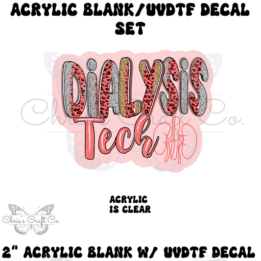 NURSE Acrylic Blank UVDTF Decal Set Dialysis Nurse, Nurse Badge, DIY Badge Reels, UVDTF sticker, Unfinished Badge Reel