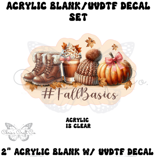 Acrylic Blank Decal Set Fall Basics, DIY Badge Reels, Fall Blank UVDTF sticker, Unfinished Badge Reel, Badge Reel Blanks (Copy)