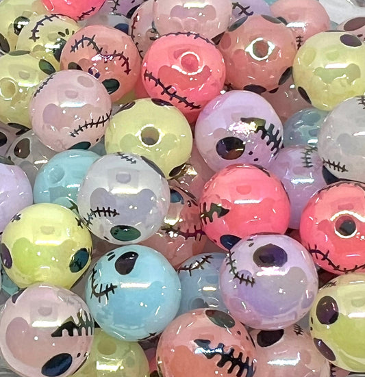 Acrylic Beads 16mm Pastel Skeleton Beads, Acrylic Gumball Beads in Bulk, 16mm Beads, 16mm Bubble Gum Beads, DIY ideas