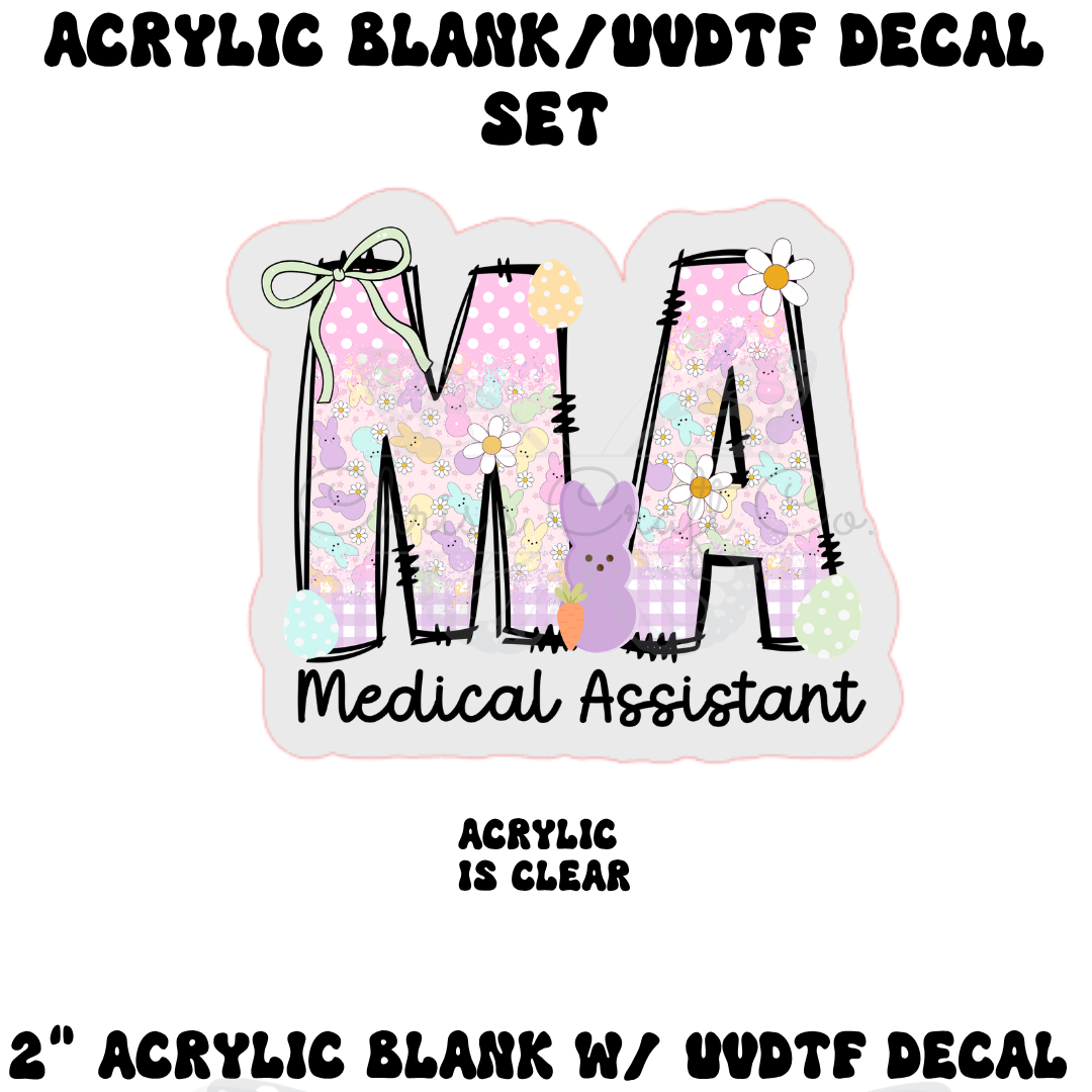 Medical Assistant Easter Bunny & Eggs Acrylic + UVDTF Set | Lot of 5