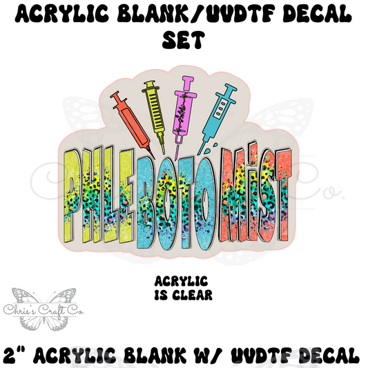 DIY Phlebotomist Badge Reel Set: Acrylic Blank & UVDTF Decal