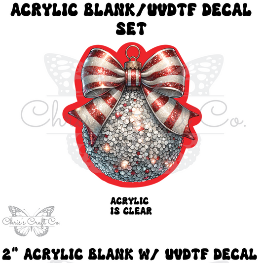 Rhinestone Ornament Red White Acrylic Blank Decal Set, DIY Badge Reels, Unfinished Badge Reel, Badge Reel Blanks