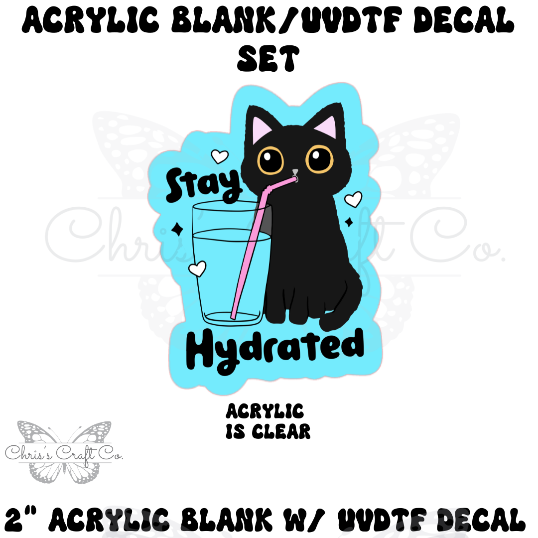 Sarcastic Cat Acrylic Blank & UVDTF Decal Set: DIY Badge Reel