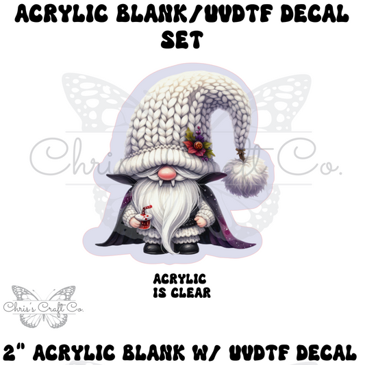 Acrylic Vampire Gnome UVDTF Decal Set, Halloween Design, DIY Badge Reels, Bow Blank UVDTF sticker, Unfinished Badge Reel