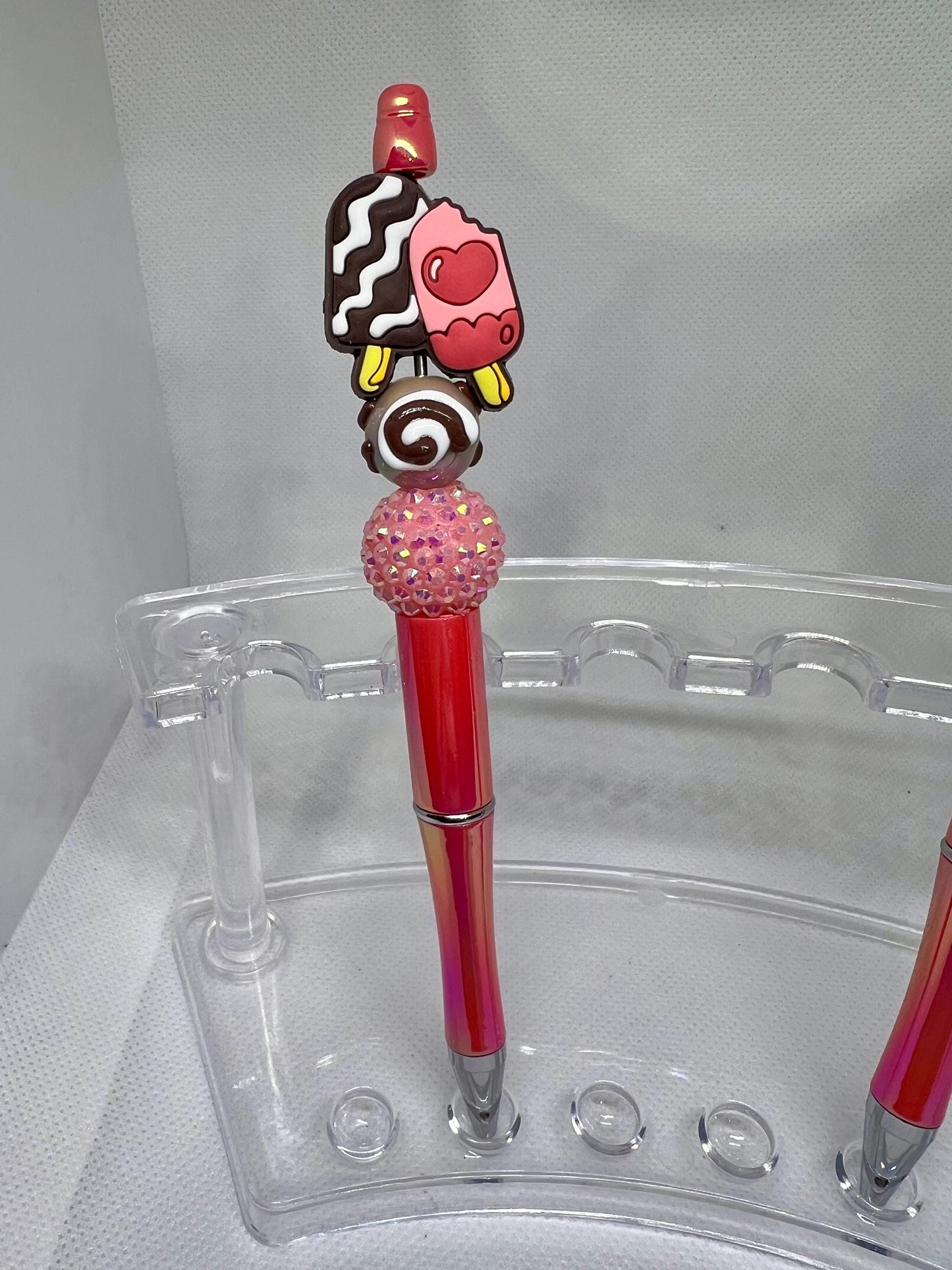 Beaded Pen Ice Cream Summer, Fun Pens Acrylic  Beads, Beaded Pen, Retractable Ink Pen, Graduation Gift, Nurse Gift, Teacher Gift