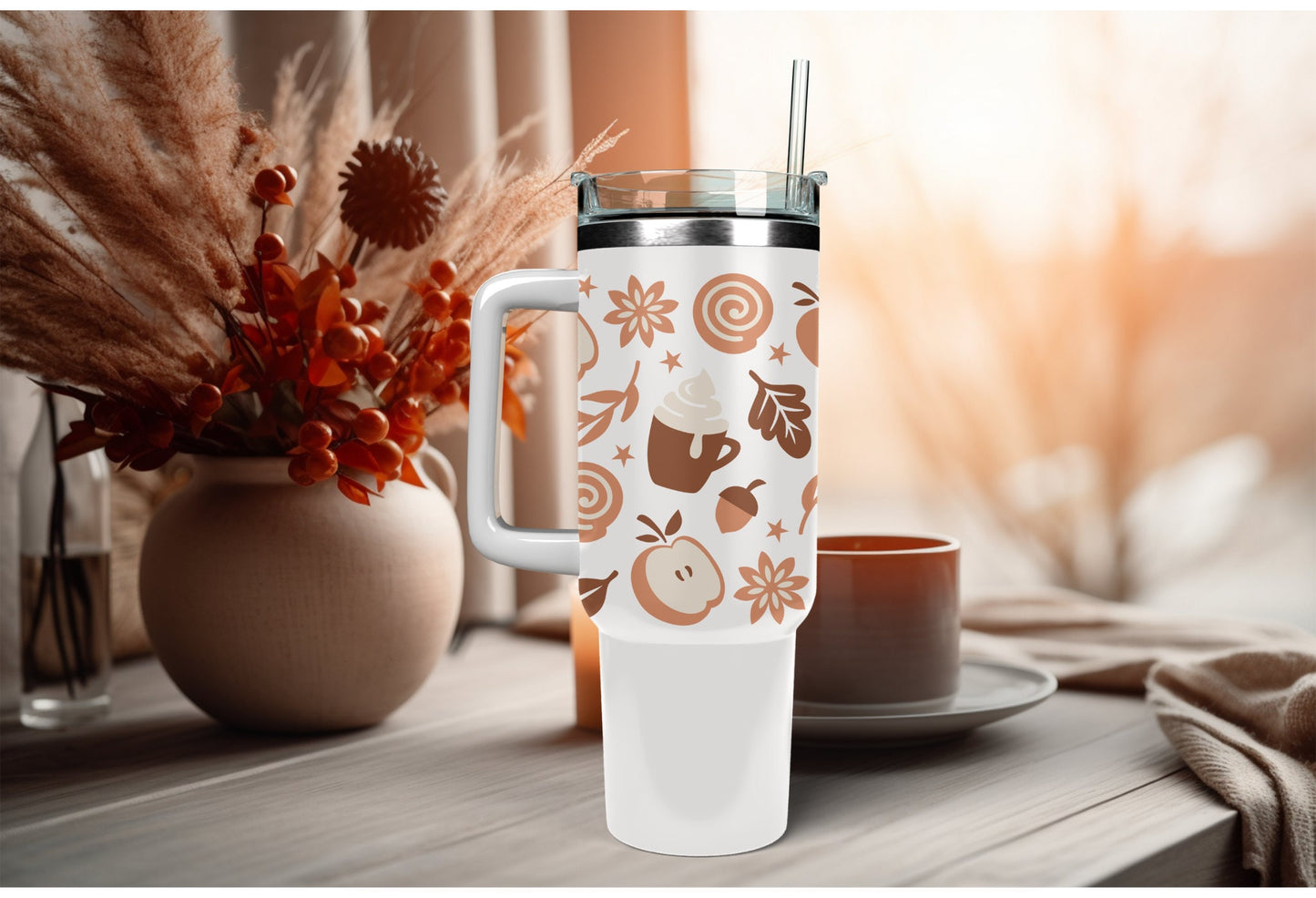 UVDTF Wrap Autumn Coffee Spice 16oz Can Glass, Mug, Tumbler, Ready to Apply, Permanent Waterproof Adhesive