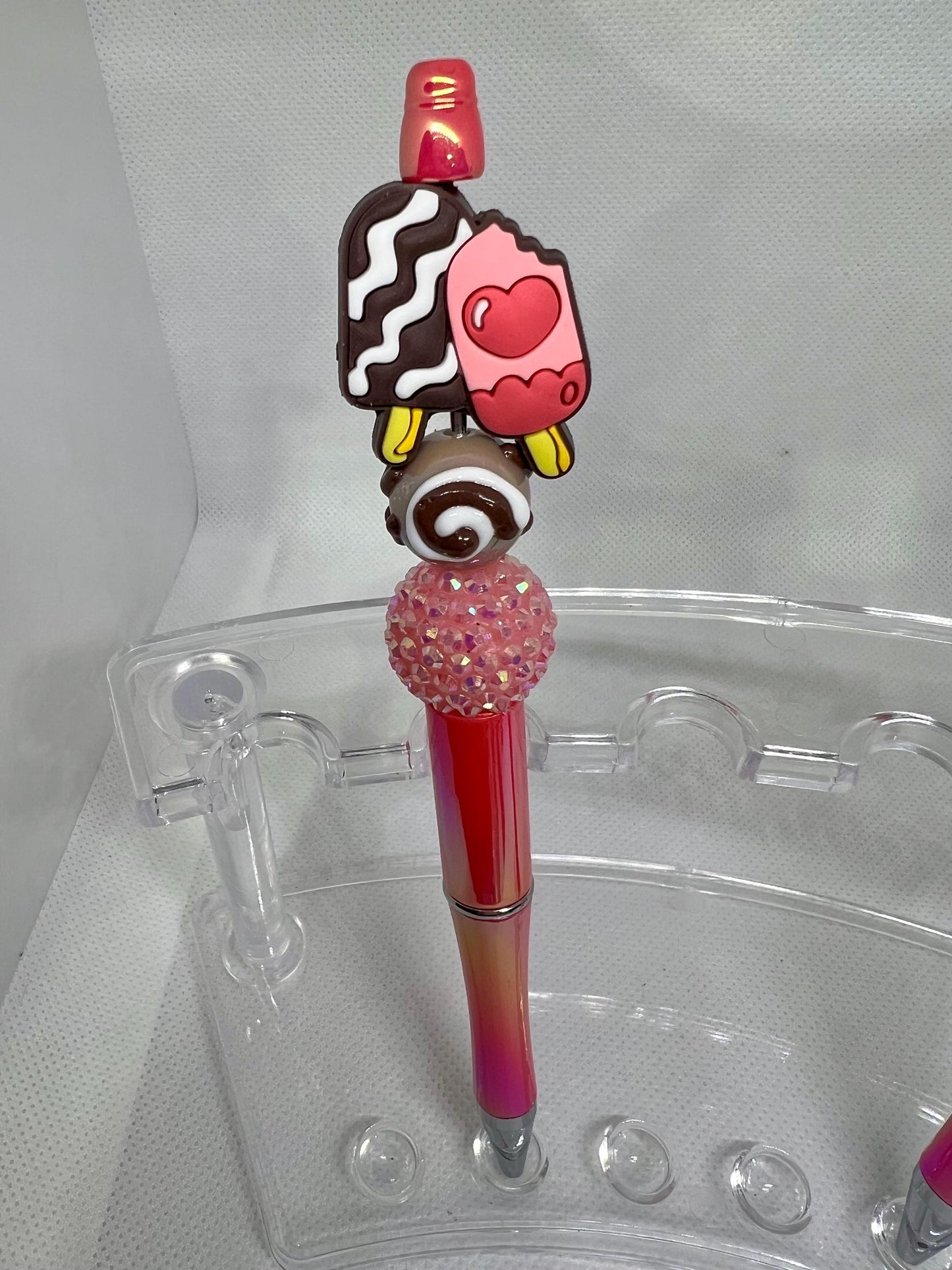 Beaded Pen Ice Cream Summer, Fun Pens Acrylic  Beads, Beaded Pen, Retractable Ink Pen, Graduation Gift, Nurse Gift, Teacher Gift