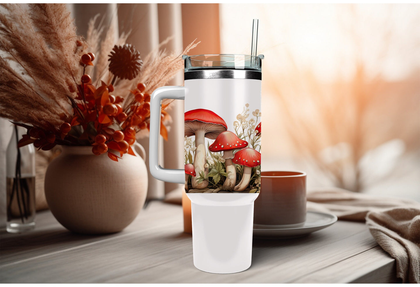 UVDTF Wrap Mushrooms Red Top 16oz Can Glass, Mug, Tumbler Wrap, Mushroom Wrap, Ready to Apply, Permanent Waterproof Adhesive