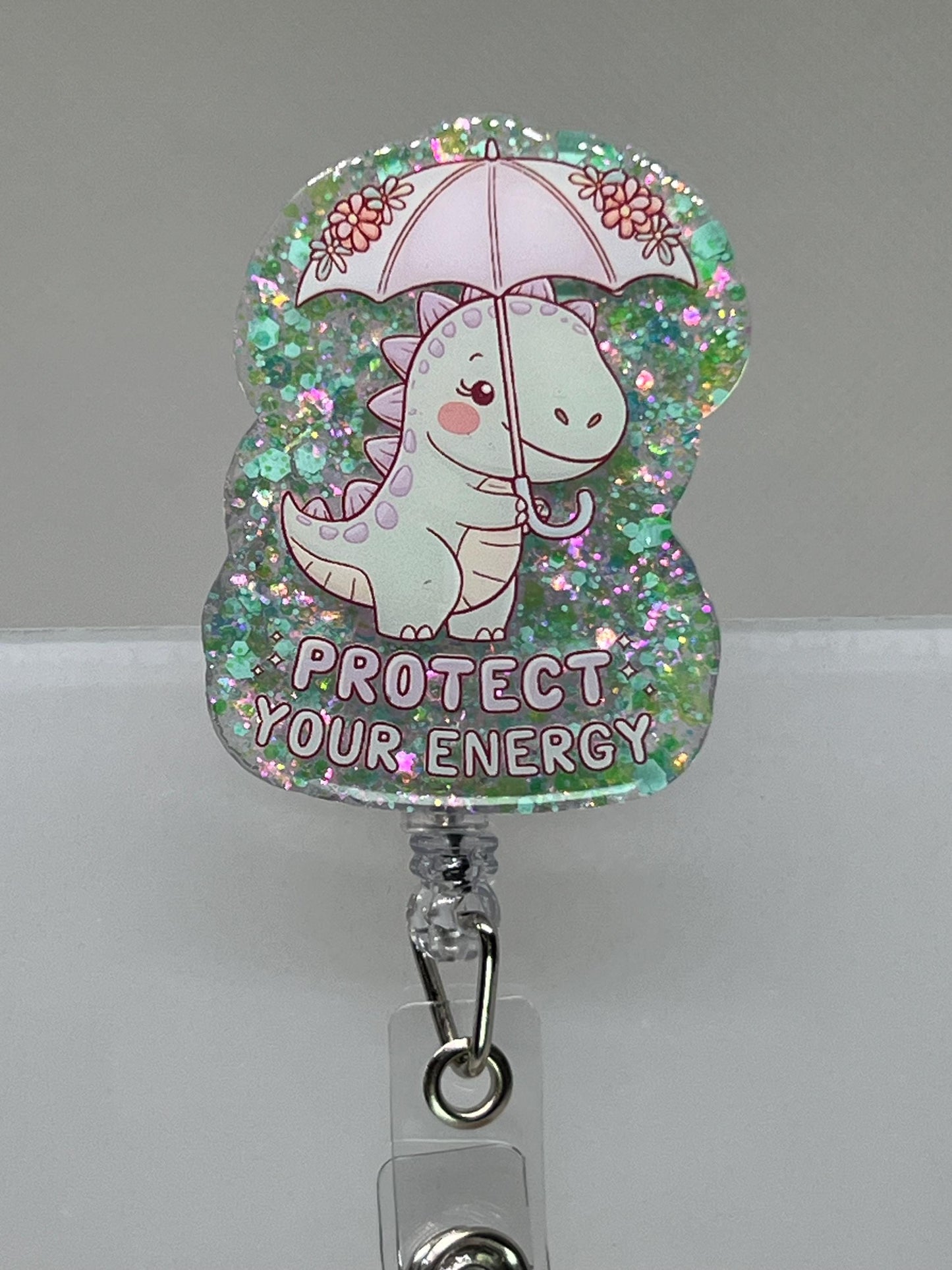 Dinosaur Acrylic Blank Decal Set, Protext Your Energy, DIY Badge Reels, AcrylicBlank/UVDTF sticker, Unfinished Badge Reel, Badge Reel Blanks