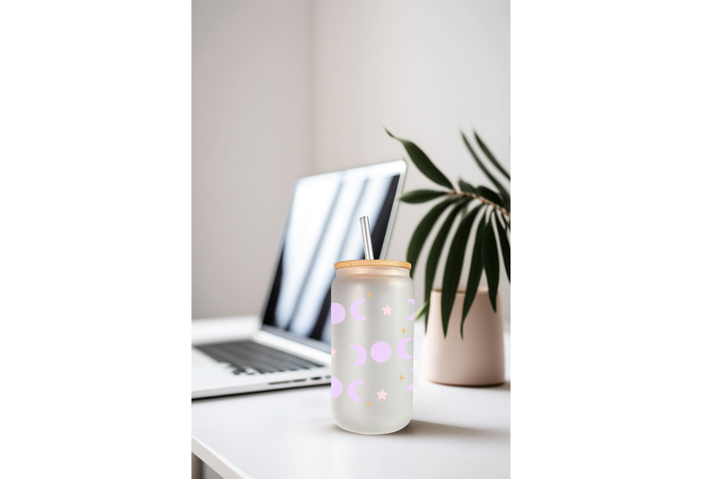UVDTF Wrap Celestial Moon and Stars 16oz Can Glass Mug Tumbler, Moon Star Wrap, Ready to apply, Permanent Waterproof Adhesive