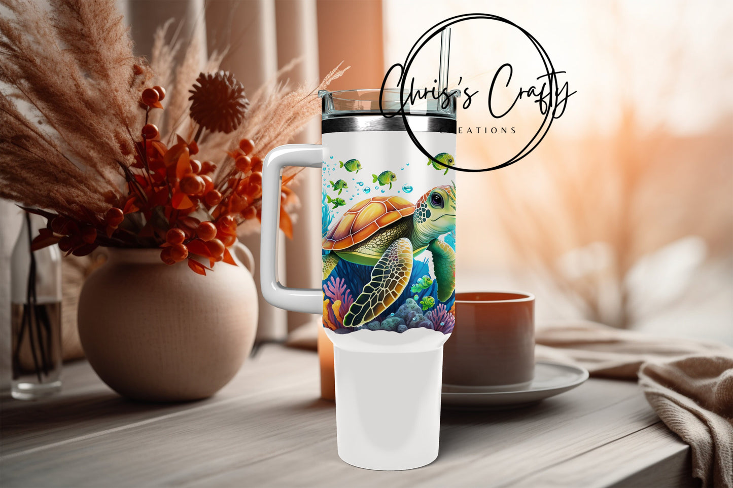 UVDTF Wrap Sea Turtle Seashells 16 oz Can Glass Mug Tumbler, Ready to apply, Permanent Adhesive Waterproof, Add on a Cup