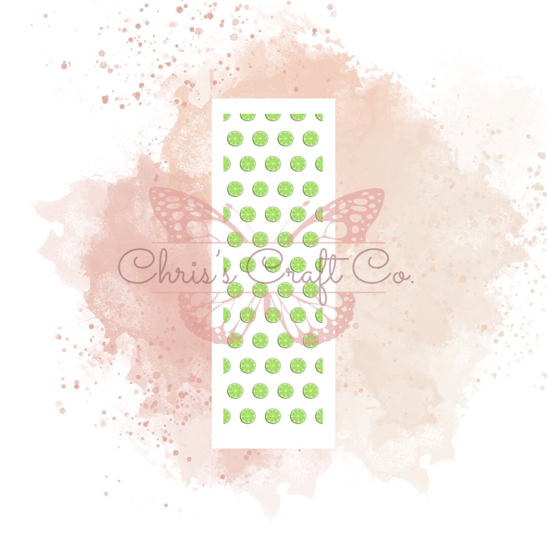 UVDTF Pen Wrap Key Lime, Fruit Green Lime Pen wrap, Pen Wrap, Epoxy Pen Wrap, Ready to Apply, Permanent Waterproof Adhesive