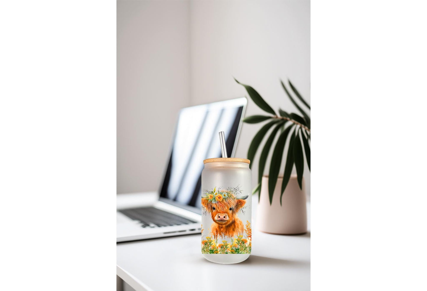 UVDTF Wrap Highland Cow Floral