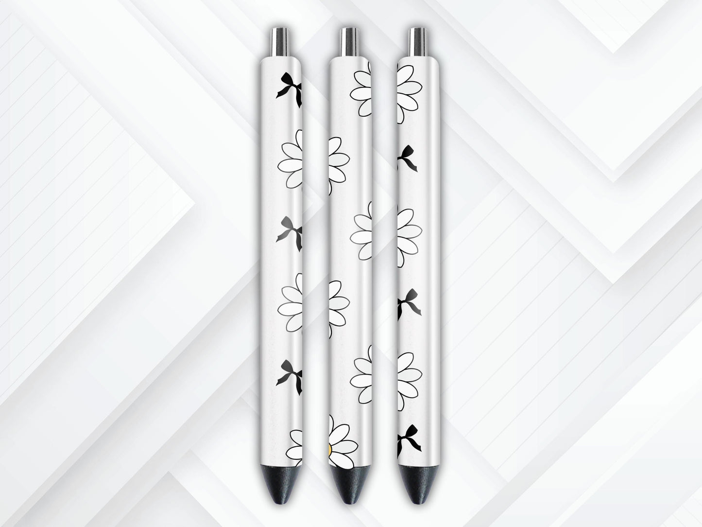 UVDTF Pen Wrap White Daisy Coquette Bow