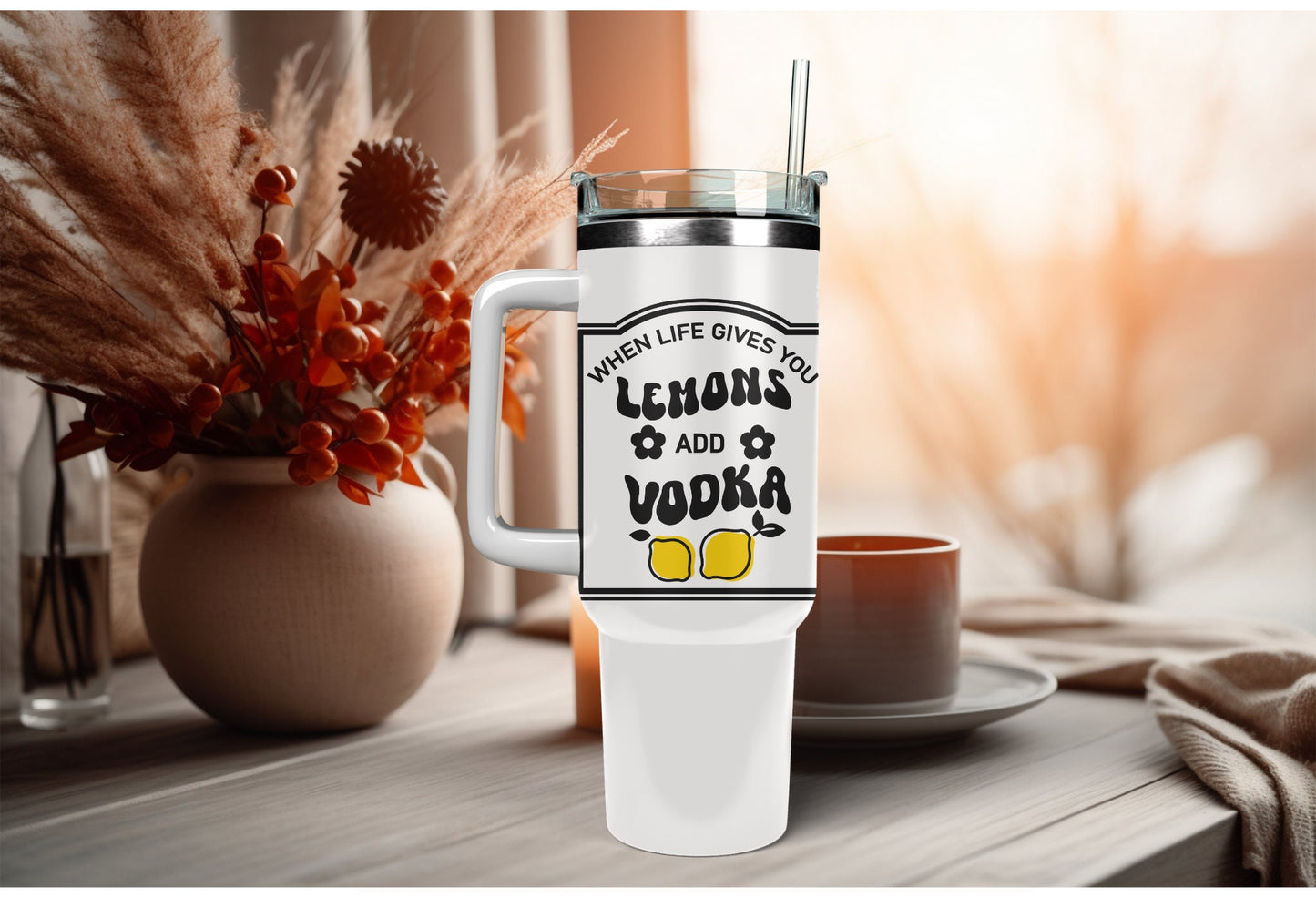 UVDTF Wrap Lemons you Add Vodka 16oz Can Glass, Mug Tumbler, Ready to Apply, Permanent Waterproof Adhesive