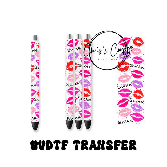 UVDTF Pen Wrap only Valentines Kiss Lips