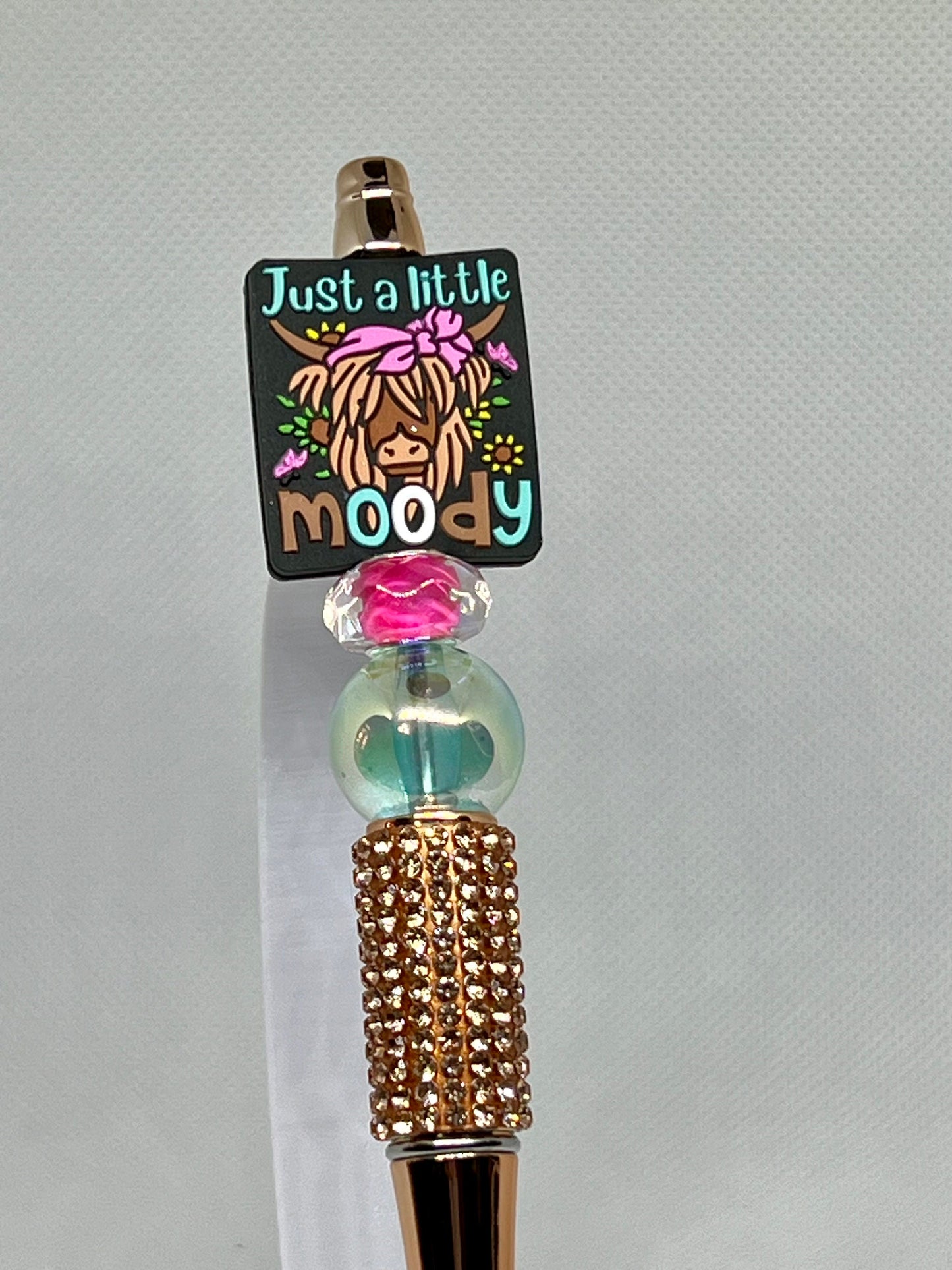 Beaded Pen Highland Cow Just a Little Moody