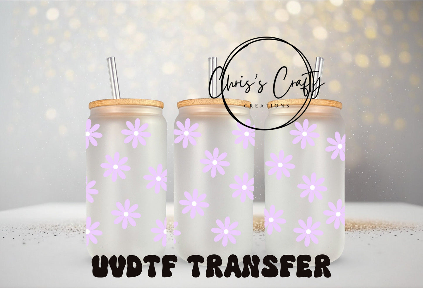 UVDTF Wrap Boho Purple Daisies