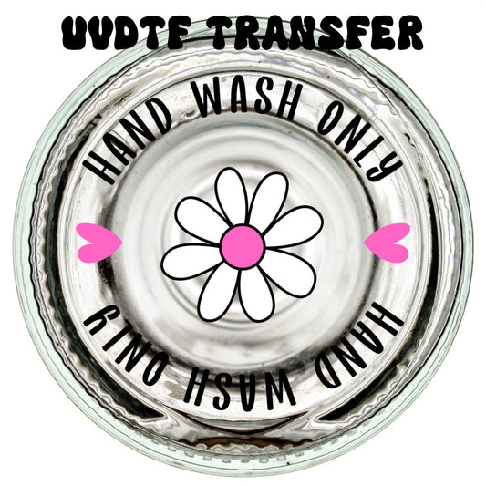 2” Round UVDTF Daisy Hand Wash Only Transfer for glasses and cups by the sheet, Permanent Adhesive Waterproof, Ready to Apply
