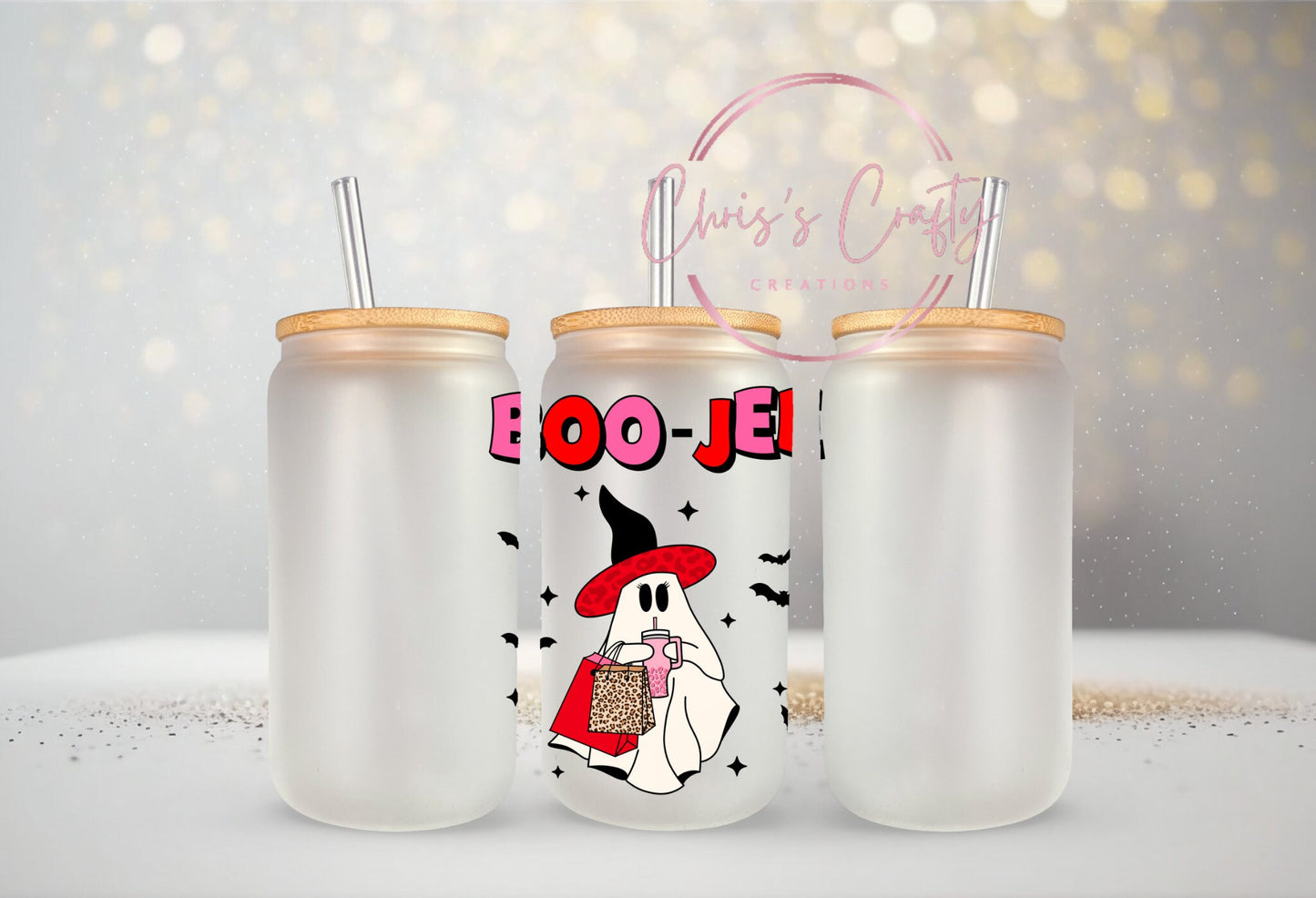 UVDTF Decal Boo-Jee, Halloween Decal, Ready to apply, Permanent adhesive Waterproof