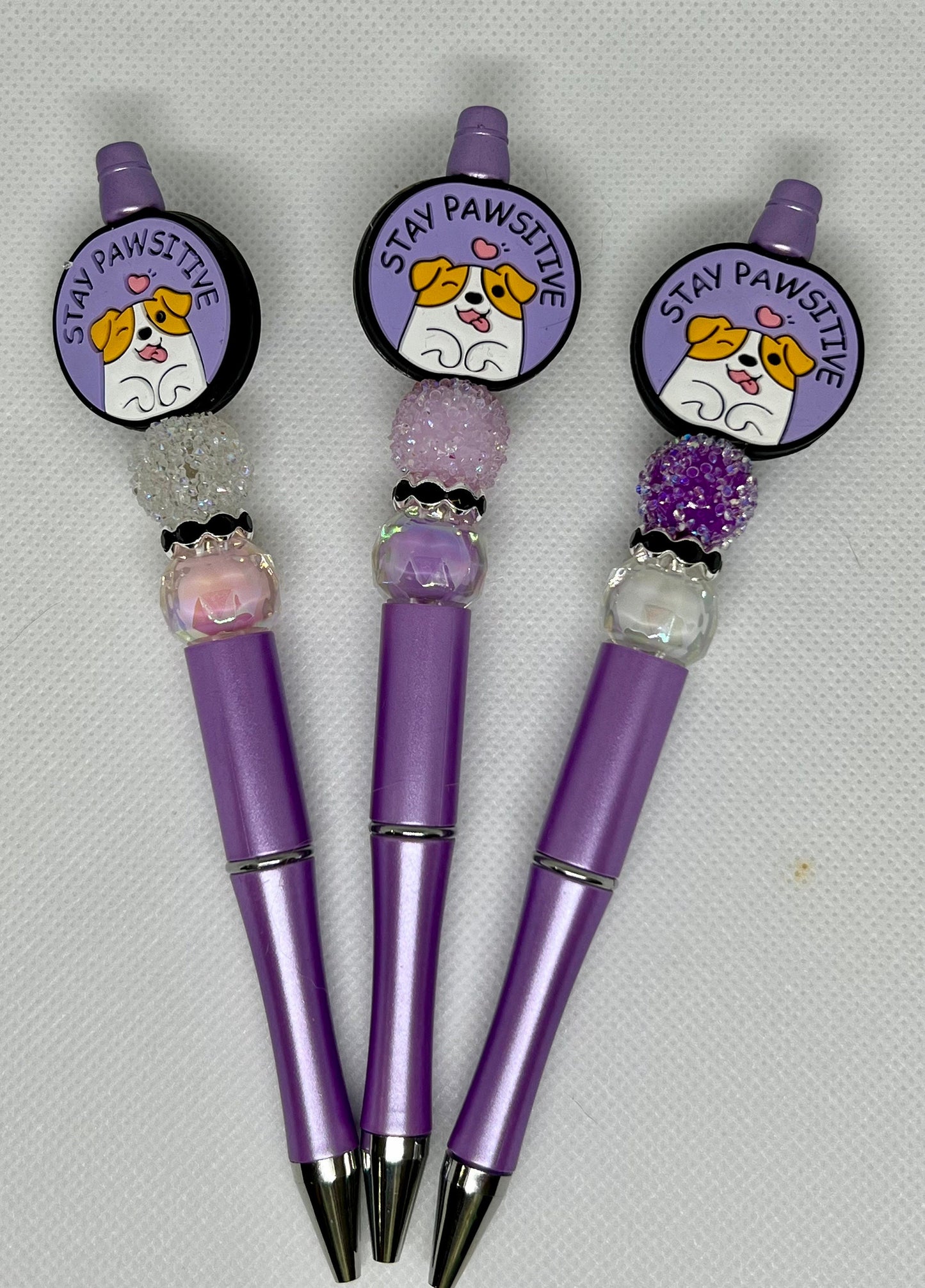Stay Pawsitive Beaded Pen, Sarcastic Pen, Fun Pens Acrylic Beads, Custom Pen, Retractable Ink Pen, Gifts, Graduation