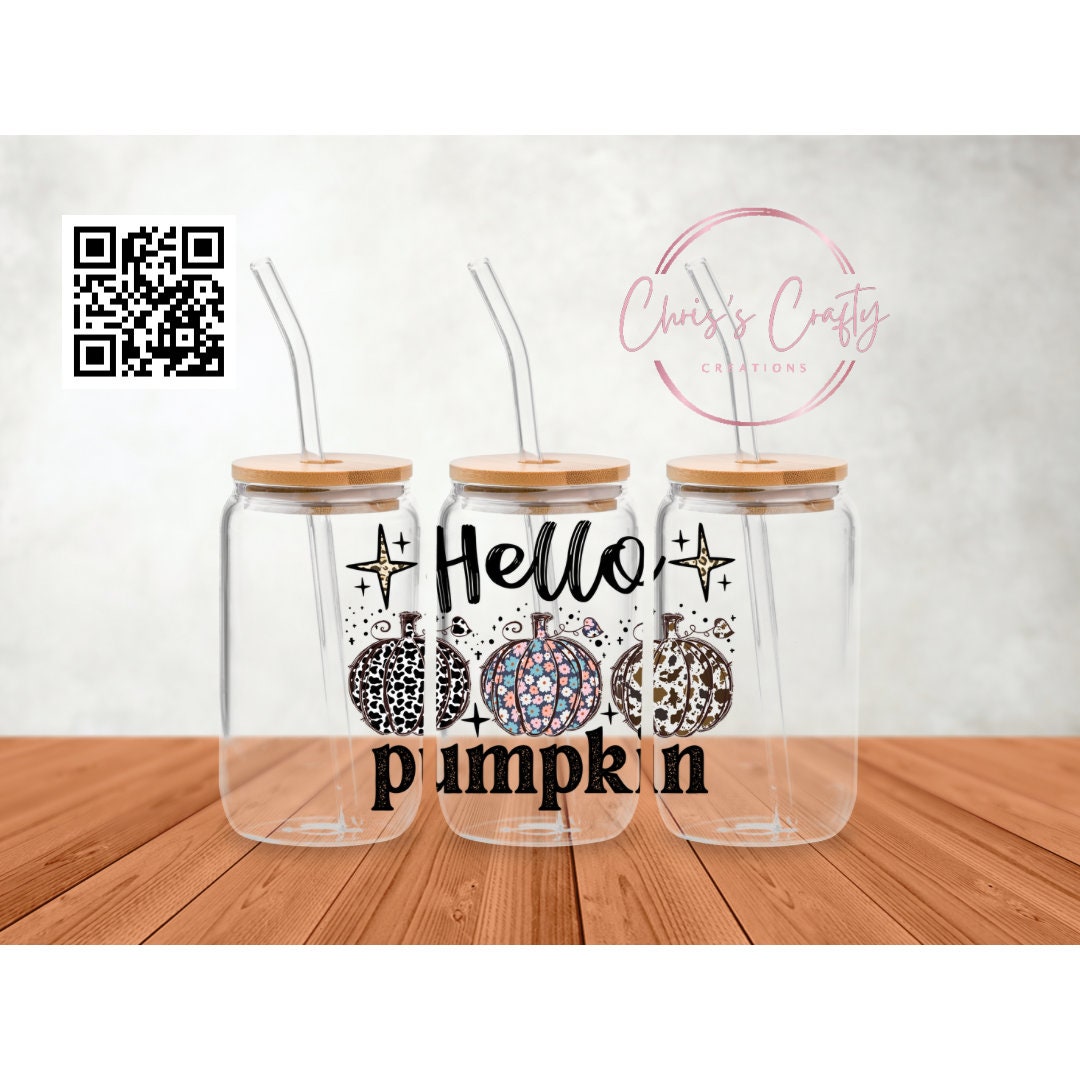 UVDTF Decal Hello Pumpkin Leopard Floral Cow Print